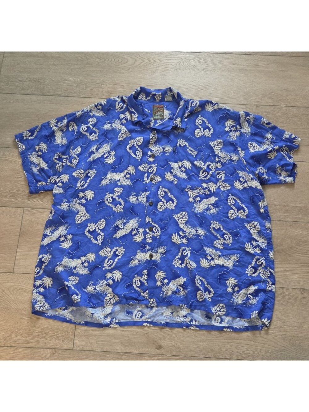 Pineapple Connection Vintage Blue Hawaiian Shirt Mens 3XL